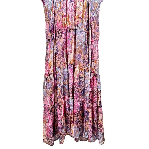 MISA LOS ANGELES Ilya Augusta Batik Tiered Ruffle Chiffon Midi Dress - Picture 9 of 15